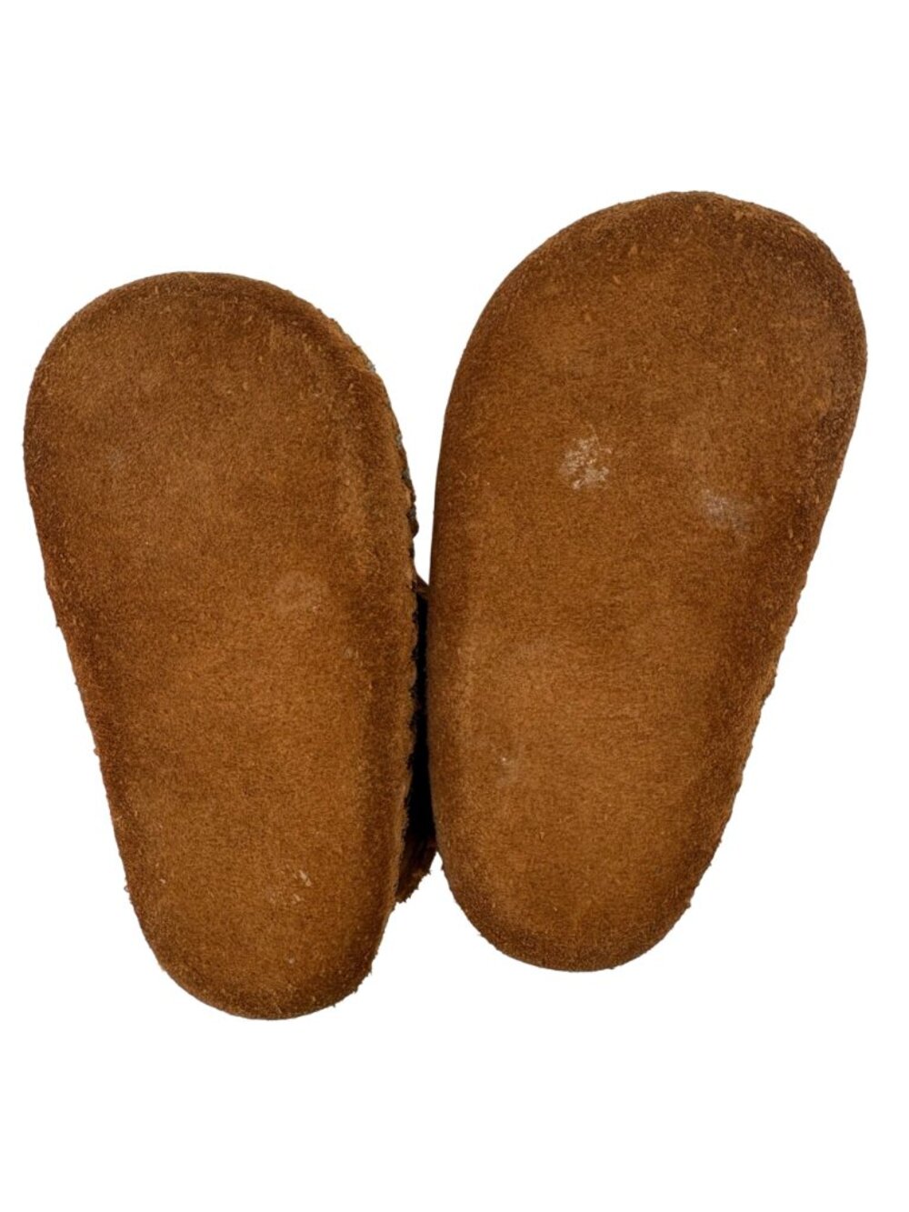 Minnetonka Back Strap Baby Fringe Bootie Brown Suede Moccasin Infant Size 1 - Picture 6 of 12